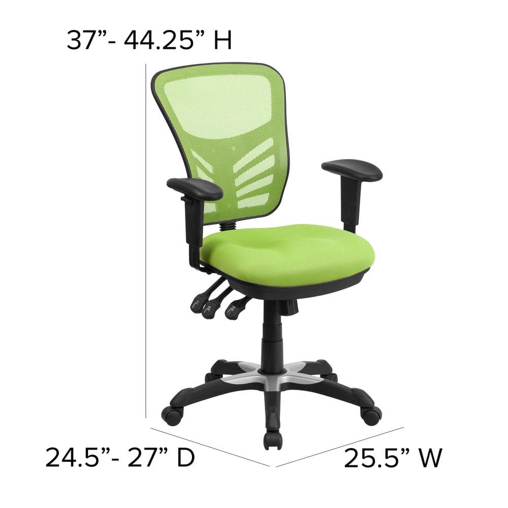 Mid-Back Green Mesh Adjustable Executive Swivel Office Chair
