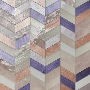 Elizabeth Sutton Pride Rio Rose Gold 16.92 in. x 17.44 in. Polished Glass Mosaic Wall Tile (2.05 Sq. Ft./Each)