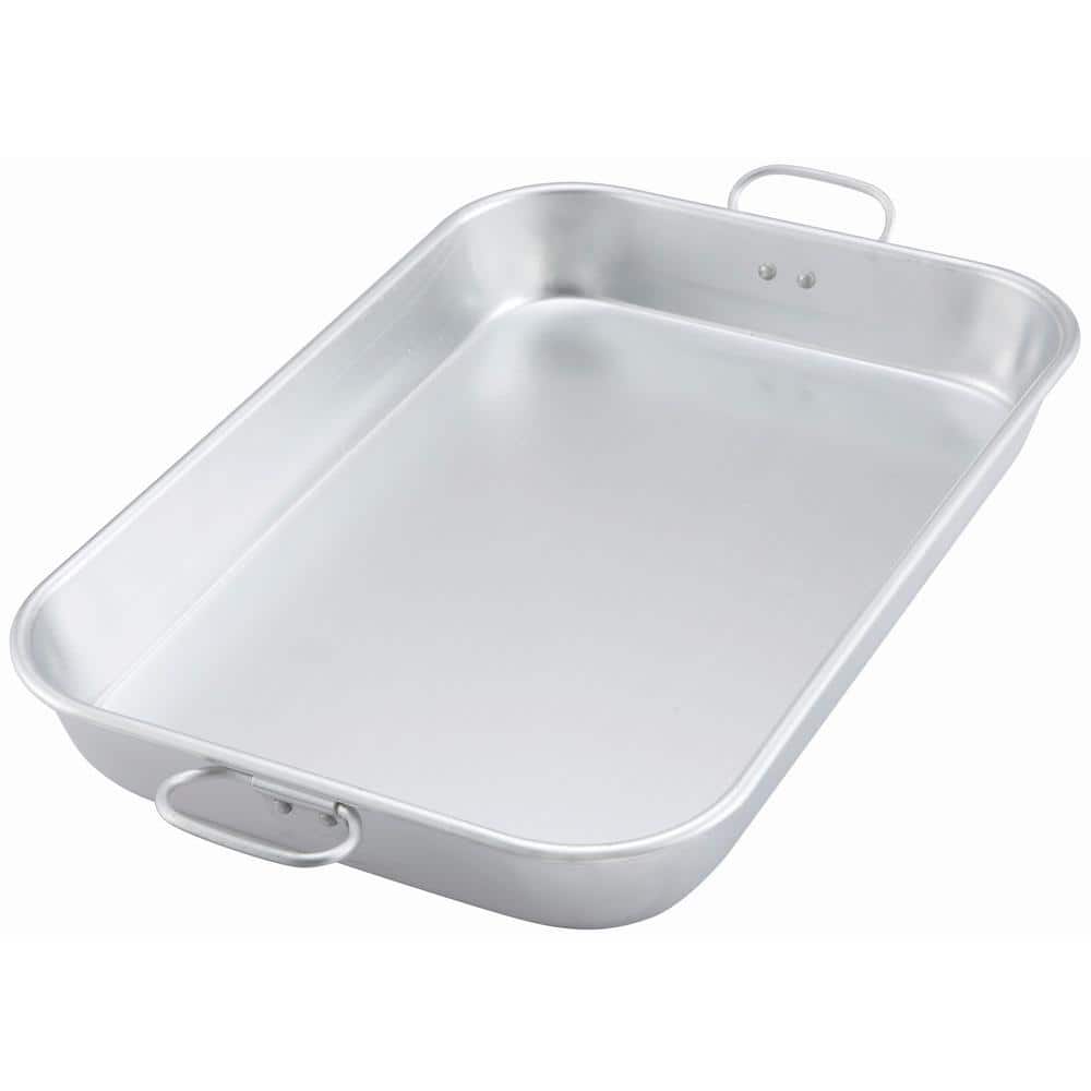 Silver Aluminum Rectangular Bake Pan with Handles, 17.75 x 11.5