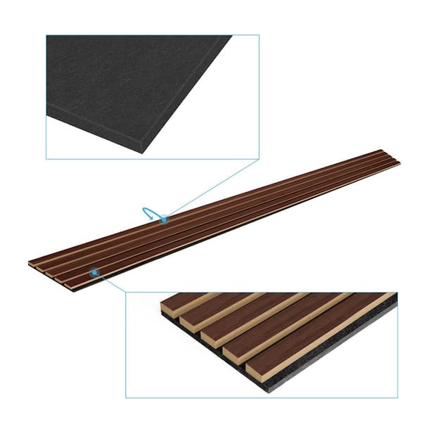 Art3dwallpanels 0.83 in. x 94.49 in. x 4.87in. Wood Slat
