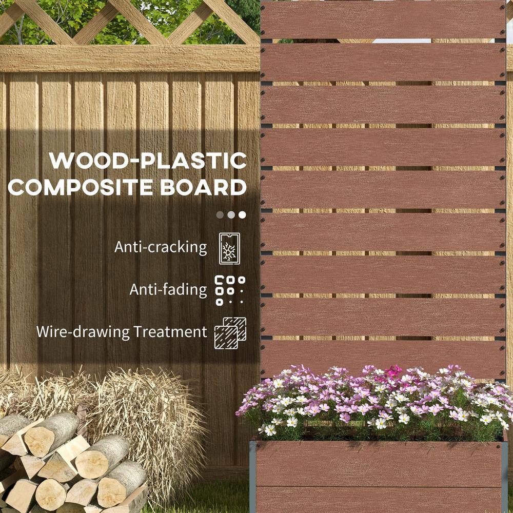 Light Brown Metal Trellis Raised Garden Bed Planter