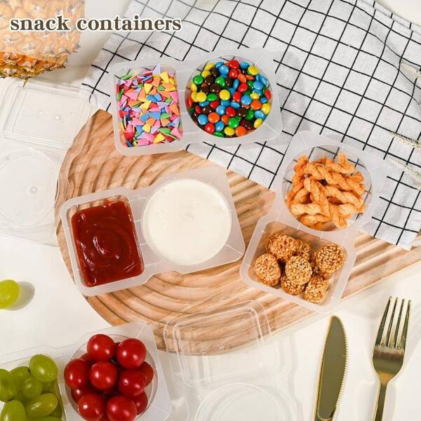 Lynzavix Reusable Snack Containers 2 Compartment (20 Pack