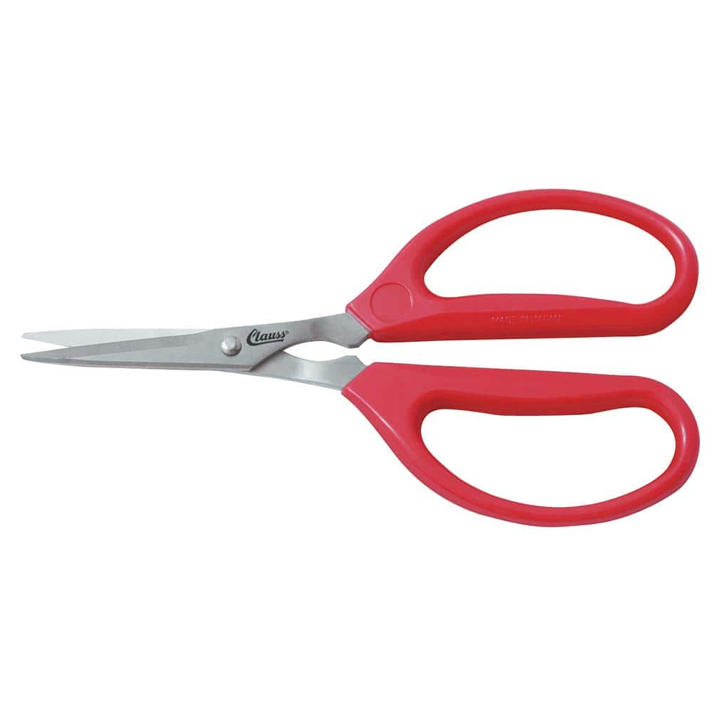 Universal Stainless Steel Scissors 7 3/4 Length 3 Cut Bent Handle Red  3/Pack 92019