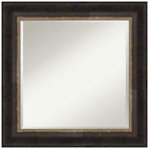 Varied Black 25.75 in. W x 25.75 in. H Framed Beveled Bathroom Vanity Mirror in Black