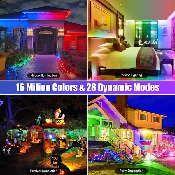 1-Pack 1.42 ft. 50-Watt Equivalent RGB LED Aluminum Black High Bay Light Bar with Remote Control Dimmable 3000K