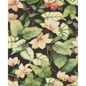 Windemere Ebony Tropical Botanical Vinyl Peel and Stick Wallpaper Roll (Covers 30.75 sq. ft.)