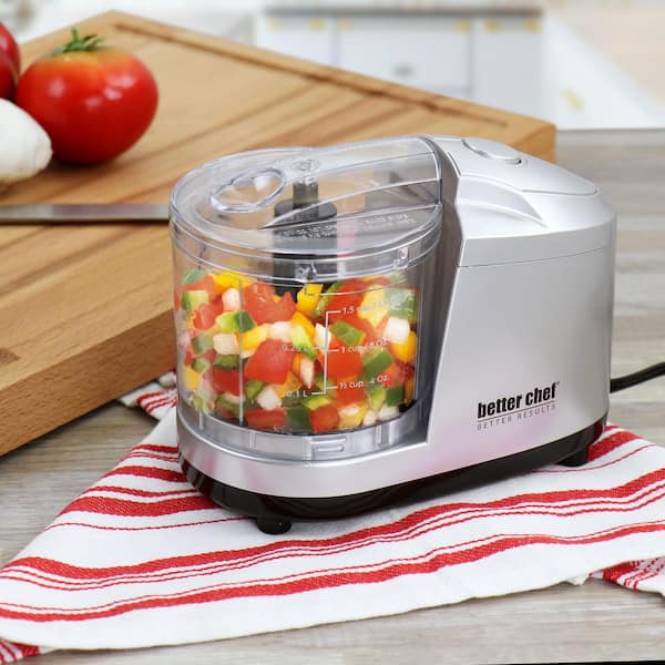  Dominion 1.5 Cup - Electric Mini Food Chopper - Vegetable &  Fruit Cutter - Premium Stainless Steel Blades with Safety Lock Cover - One  Step/Touch Button - Non-Skid Rubber Feet 