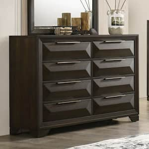 Pinnete Espresso 8-Drawer 58.5 in. Dresser