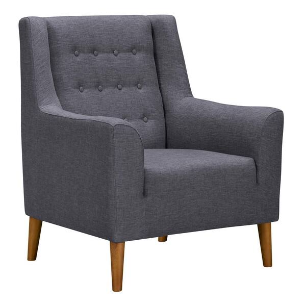 Armen Living Nubia Dark Grey Fabric Accent Chair