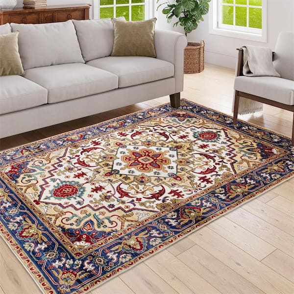 Area Rug 5x7 Vintage Bohemia Large Persian Non-slip Washable Rug