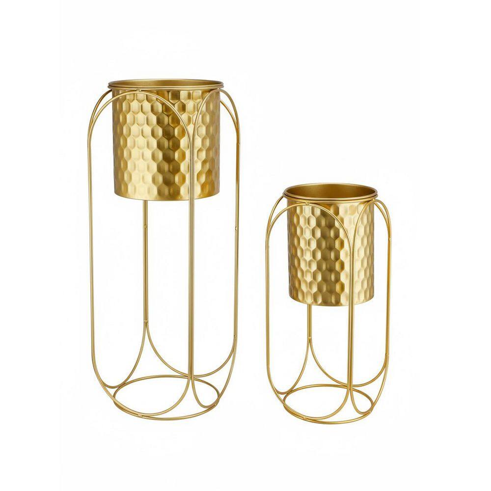 Gold Large Planters with Stand (18 in. /26 in. H) (Set of 2) price history on PriceWatchPro