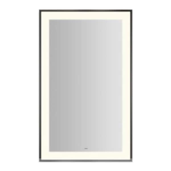 55 in. W x 30 in. H Rectangular Framed Front and Back LED Lighted Anti-Fog Wall Bathroom Vanity Mirror in Tempered Glass