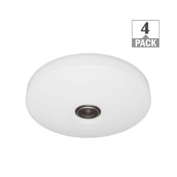 Commercial Electric 13 in. Adjustable CCT Round LED Flush Mount with Night Light Brushed Nickel or Oil Rubbed Bronze Medallions (4-Pack)