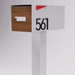 Malone Post Mounted Mailbox with Sublimated Wood Door