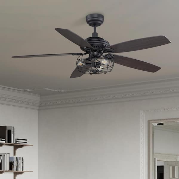 CARRO Henderson 52 in. LED Indoor Black DC Motor Ceiling Fan with Light Kit and Remote Control Included