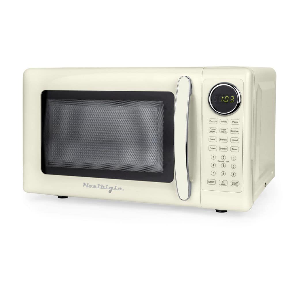 Nostalgia Retro 0.7 Cu Ft Microwave, Ivory NRMOPMSW7IVY6A