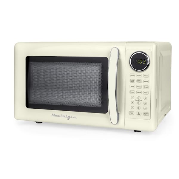 Retro 0.7 Cu Ft Microwave, Ivory