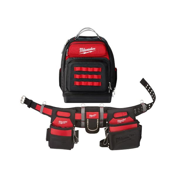 Milwaukee Adjustable Electricians Work Belt with Ultimate Jobsite Backpack  48-22-8110-48-22-8201 - The Home Depot