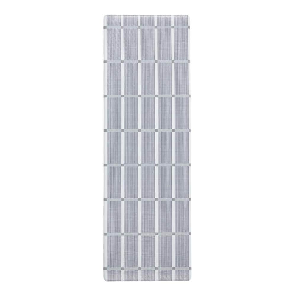 Comfort Plus Dark Grey Geometric Memory Foam Kitchen Mat