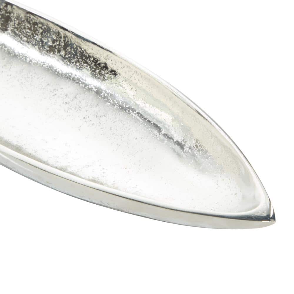 Silver Polished Aluminum Fish Shaped Oval Tray Set