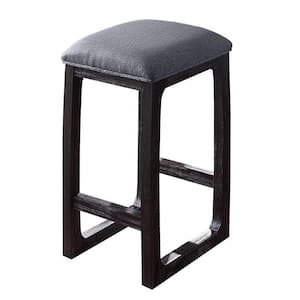 CROSLEY FURNITURE Crosley 24 in. Cherry Upholstered Saddle Seat Bar Stool  With Black Cushions (Set Of Two) CF500224-CH - The Home Depot
