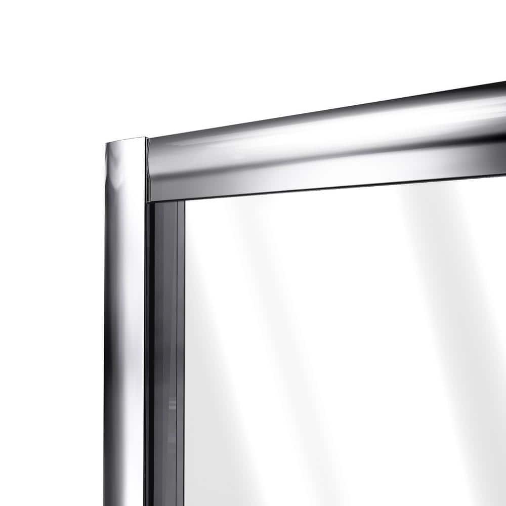 Flex 60" x 76.75" Clear Glass Semi-Frameless Shower Kit with Brushed Nickel Hardware