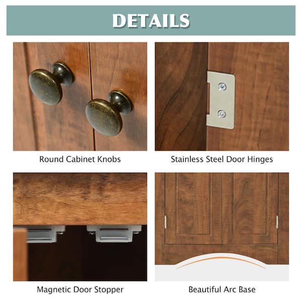 17.2 in. W x 17.2 in. D x 31.5 in. H Black Ready to Assemble Corner Cabinet Kitchen Cabinet Bathroom Adjustable Shelves