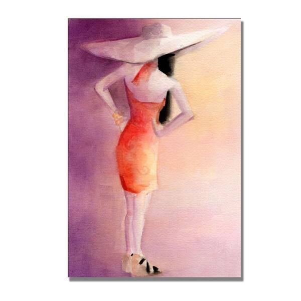 Trademark Fine Art 22 in. x 32 in. White Hat Orange Dress Canvas Art-DISCONTINUED