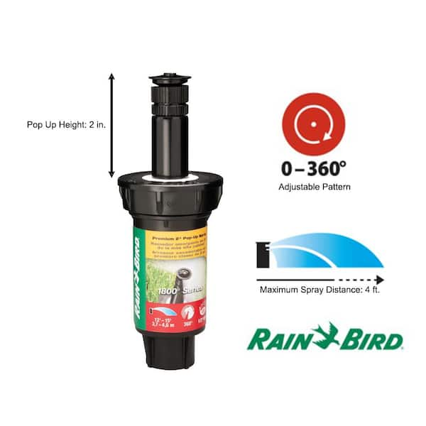 1800 Series 2 in. Pop-Up Professional Sprinkler, 0-360 Degree Pattern, Adjustable up to 4 ft.