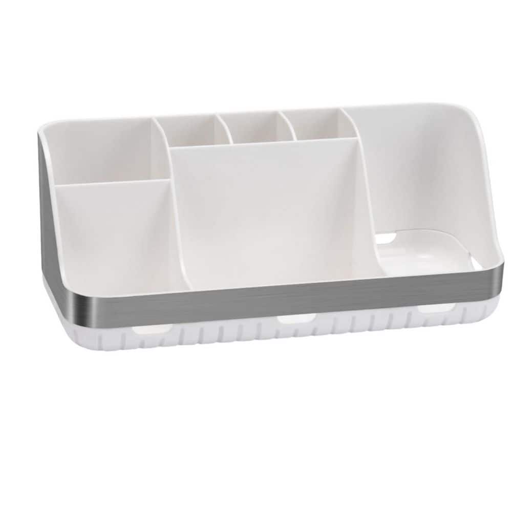 Countertop Toothbrush Holder with 7 Slots for Kids Electric Toothbrush Toothpaste Storage in Silver for Bathroom price history on PriceWatchPro