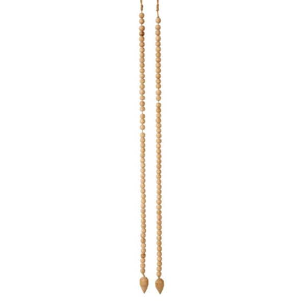 Storied Home Wood Bead Strand with Round Bead and Drop in Beige