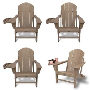 HDPE Brown Folding Outdoor Adirondack Chair (4-Pack)