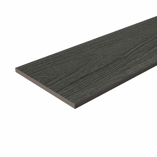 NewTechWood Fascia 0.6 in. x 11.22 in. x 6 ft. Rustic and Wood Grain Argentinian Silver Gray Composite Decking Board