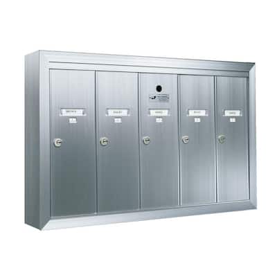 1250 Vertical 5-Compartment Aluminum Surface-Mount Mailbox