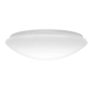14 in. White Round Dimmable LED Flush Mount Ceiling Light in Daylight White 6000K