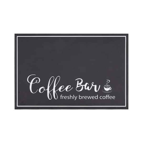 12 x 20 in. Super Absorbent Polycarbonate Cuttable Dish Drying Mat NonSlip Coffee Bar Accessory for Kitchen Black 1Piece