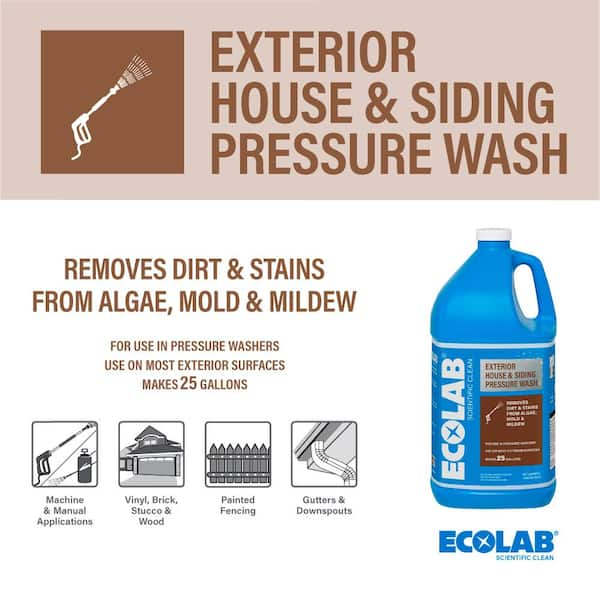 1 Gal. Exterior House and Siding Pressure Wash Concentrate Cleaner; Removes Algae, Mold and Mildew