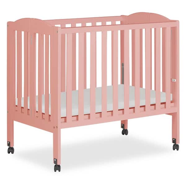 Dream On Me 2in1 Dusty Pink Folding Portable Crib