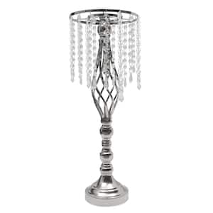 21.7 in. Tall Crystal Metal Wedding Flower Stand Centerpieces Vases in Silver (6-Piece)