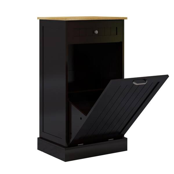 Unbranded 19.69 in. W x 13.78 in. D x 35.43 in. H Bathroom Black Linen Cabinet