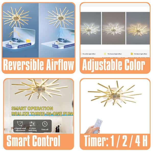 45-Inch Modern Flush Mount Ceiling Fan with Light, Dimmable LED, 6-Speed Reversible DC Motor, Remote & App Controlled