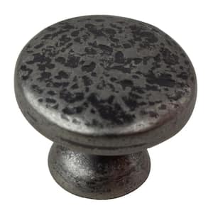 1-1/4 in. Dia Weathered Nickel Round Hammered Cabinet Knob (10-Pack)