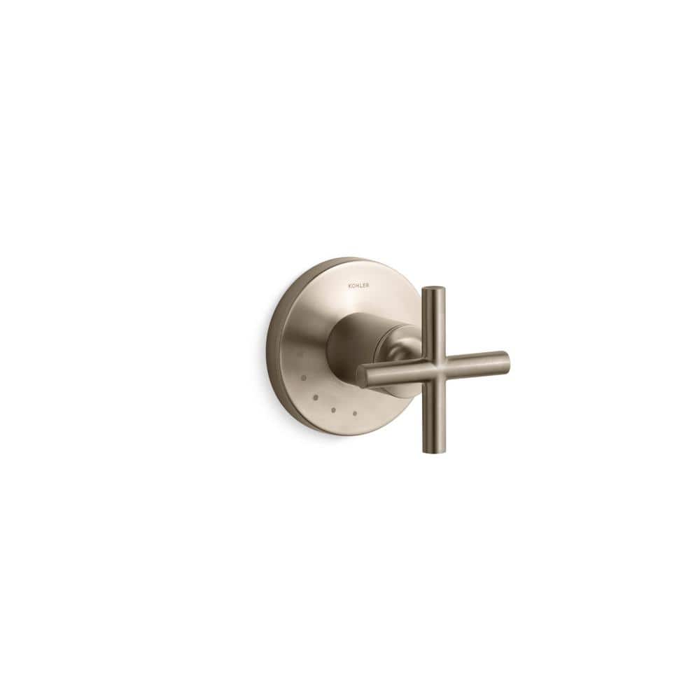 Purist 1-Handle Volume Control Valve Trim Kit with Cross Handle in Vibrant Brushed Bronze (Valve Not Included)