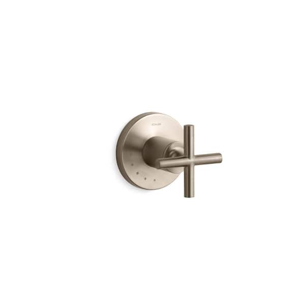 KOHLER Purist 1-Handle Volume Control Valve Trim Kit with Cross Handle in Vibrant Brushed Bronze (Valve Not Included)