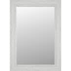 24 in. W x 36 in. H Rectangular Framed Wall Bathroom Vanity Mirror in Wisp White
