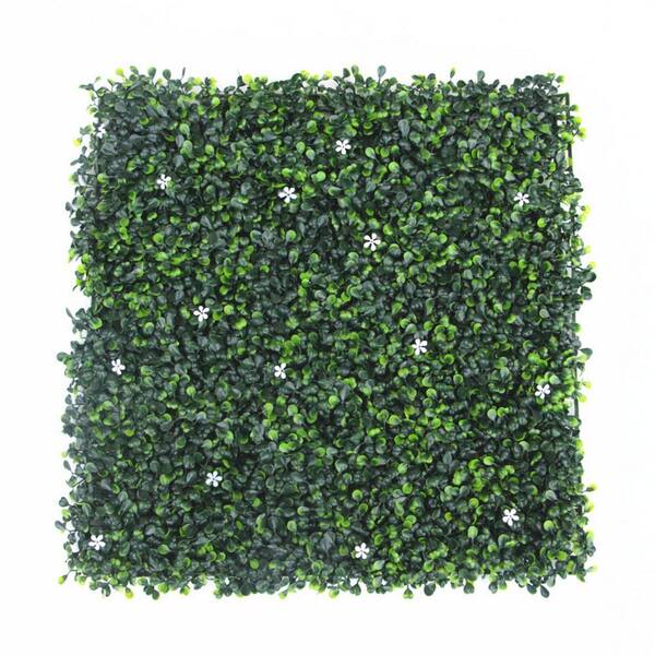 Ejoy 20 in. H x 20 in. W GorgeousHome Artificial Boxwood Hedge Greenery Panels (MilanFlower_12-pc)