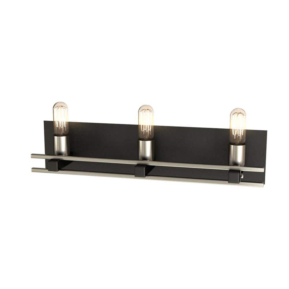 22 in. 3-Light Black and Brushed Nickel Vanity Light price history on PriceWatchPro