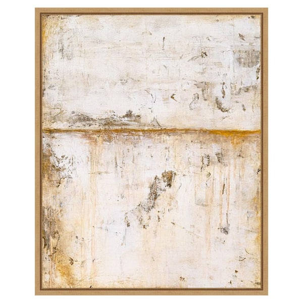 Amanti Art White Serene by Erin Ashley 23 in. W x 28 in. H. Canvas Wall Art Print Framed in Brown