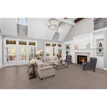 Cay - Sand - Beige 12 ft. 24 oz. Polyester Texture Full Roll Carpet (1080 sq. ft./Roll)
