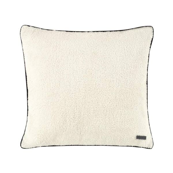 Eddie Bauer Sherpa Beige Solid 26 in. x 26 in. Throw Pillow